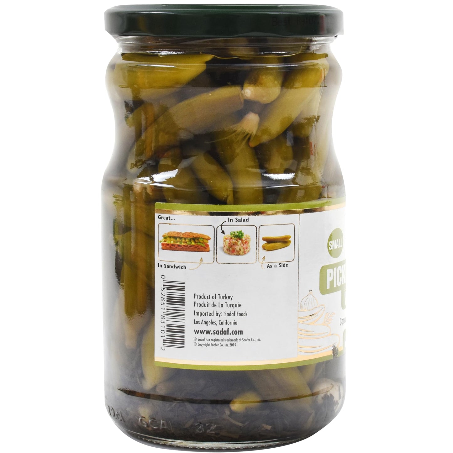 Sadaf Pickled Cucumbers With Tarragon - Pickled Cucumber For Cooking, Flavoring Or Snacking - Kosher - 24 Oz Jar