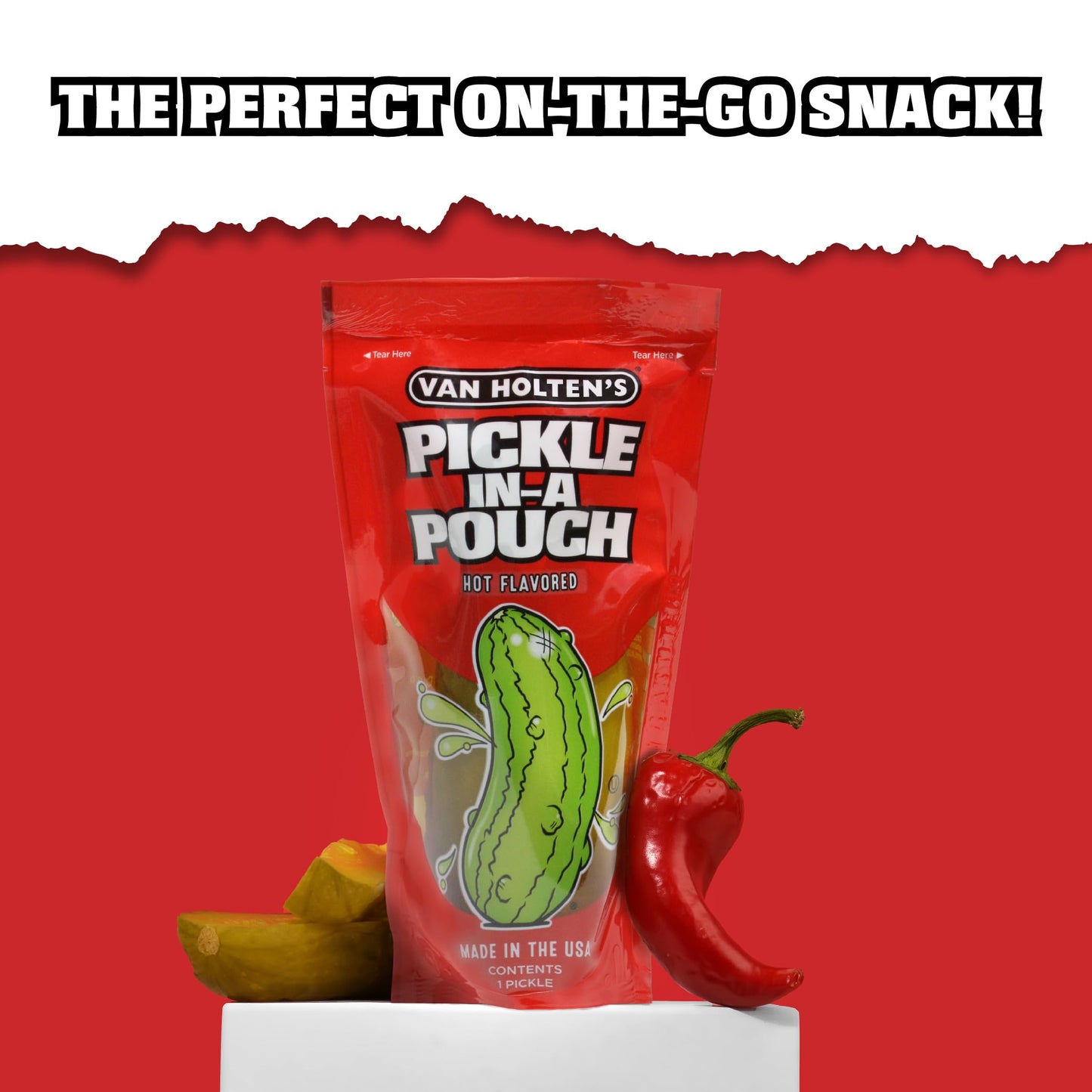 Van Holtens Pickles - Jumbo Hot Pickle-In-A-Pouch - 6 Pack