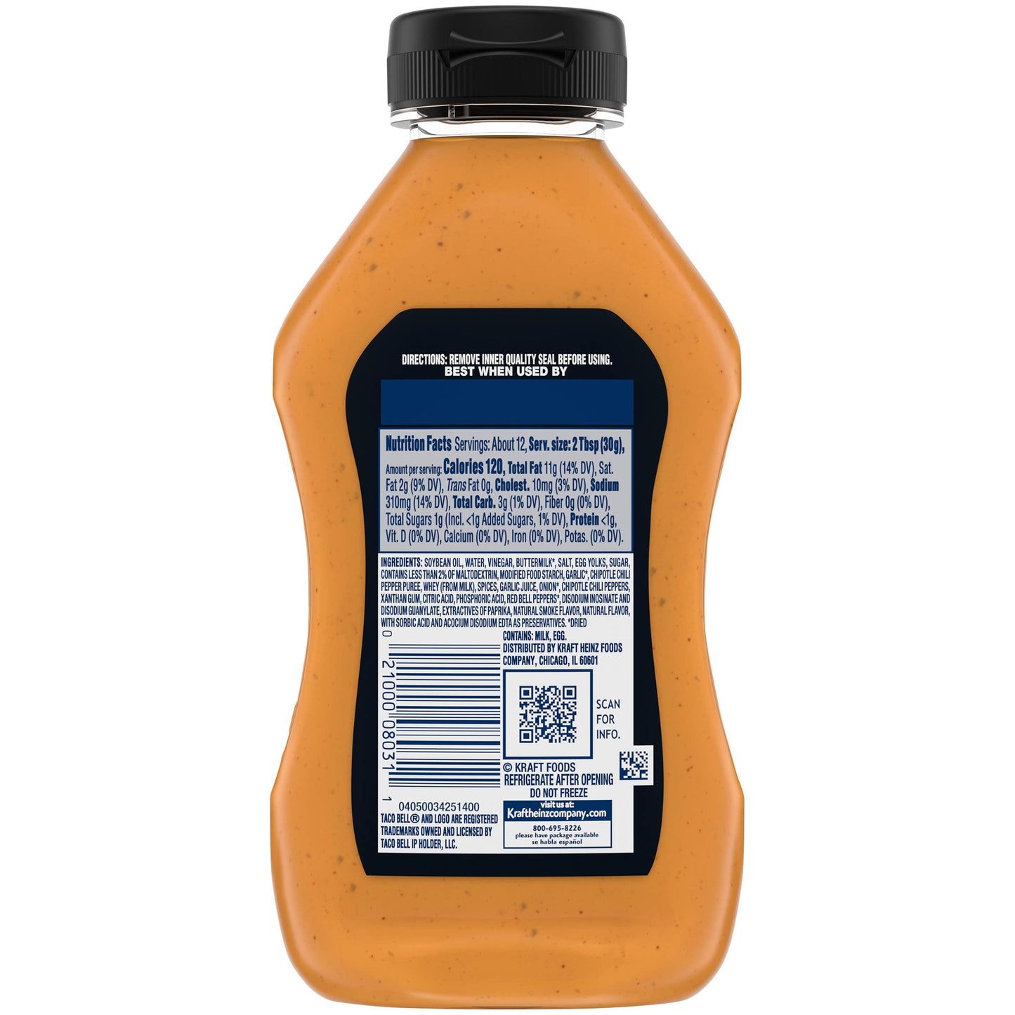 Taco Bell Chipotle Creamy Sauce, 12 Fl Oz (Pack Of 8)