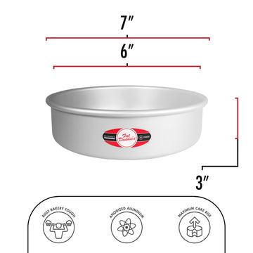 Fat Daddios Pcc-63Set Anodized Aluminum Round Cheesecake Pans, 2 Piece Set, 6 X 3 Inch