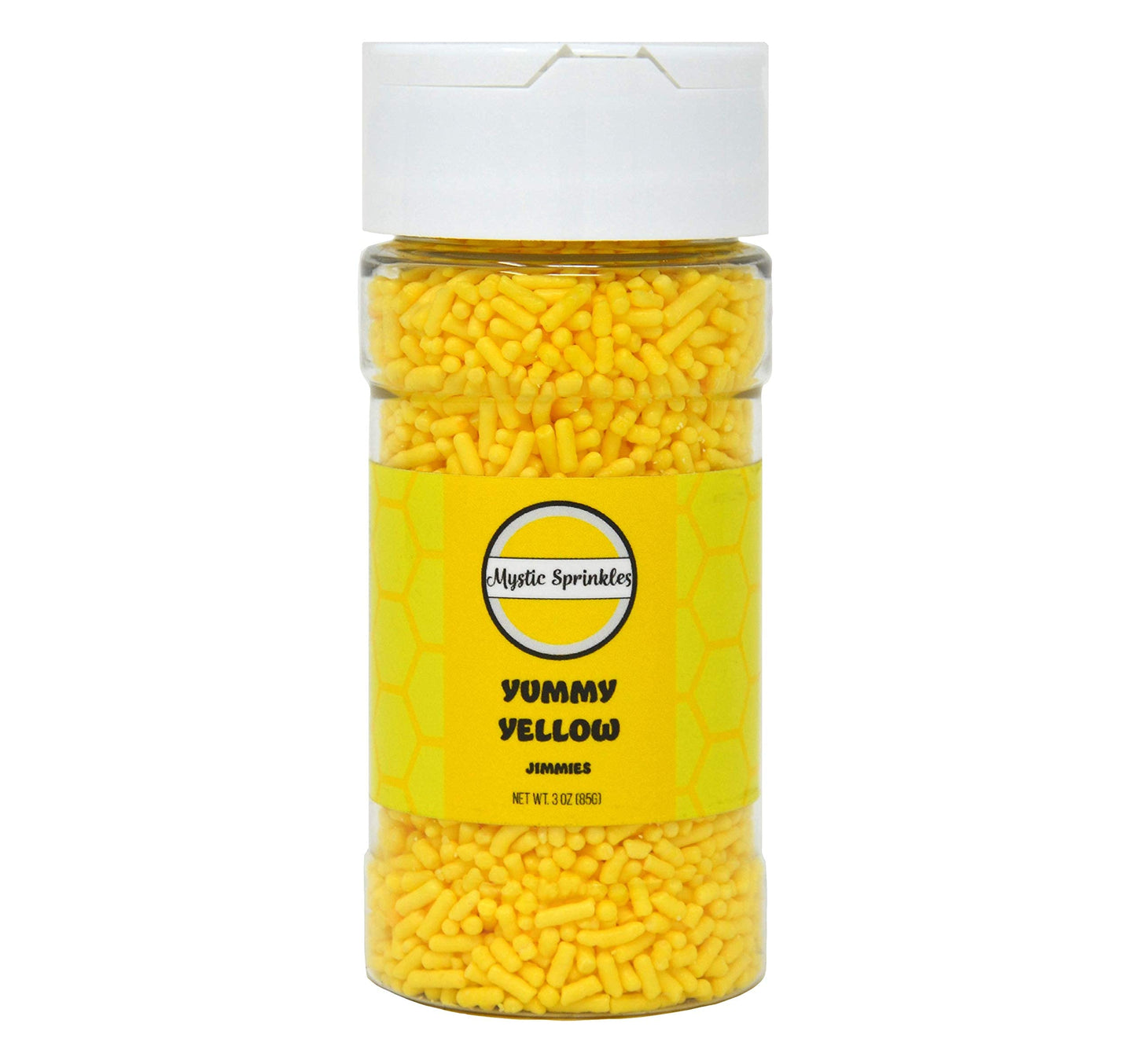 Mystic Sprinkles Solid Color Jimmy Sprinkles (Yummy Yellow Jimmies 3Oz)