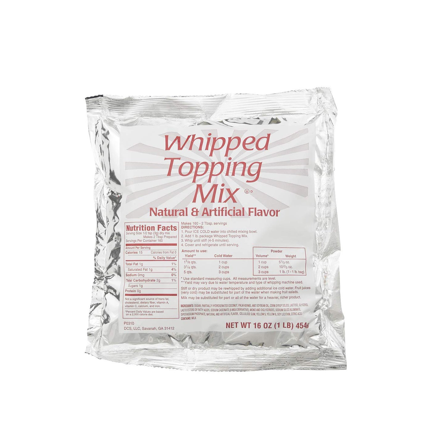 Chefs Companion Whipped Topping Mix 1 Lb