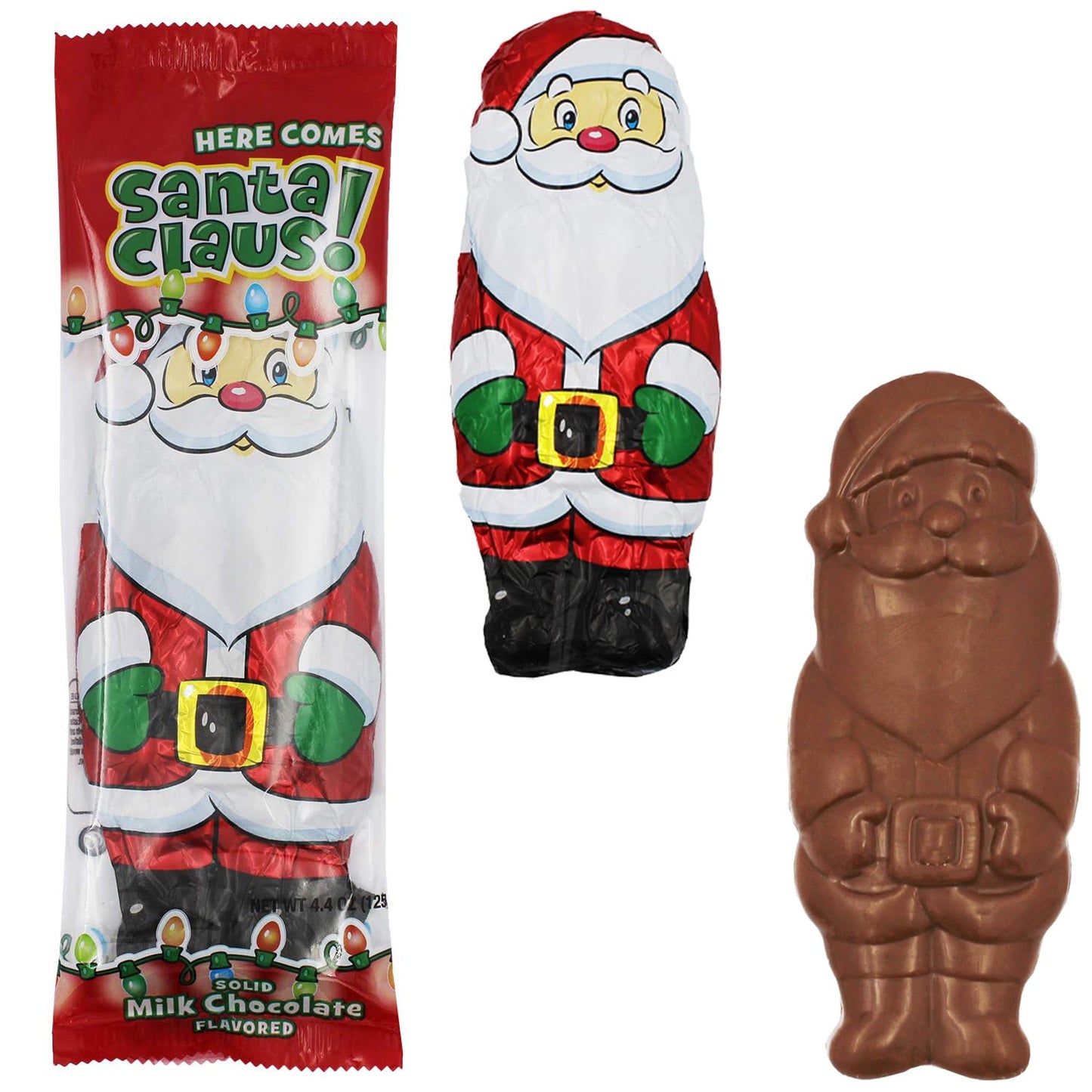 Fruidles Large Christmas Santa Holiday Treats, Party Bag Fillers, Individually Wrapped Foils, Kosher, 4oz (2-Pack)