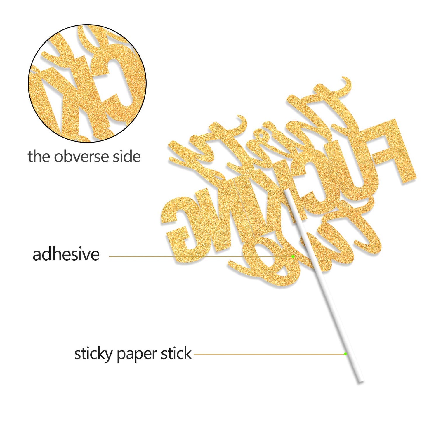 Thirty Two Gold Glitter Cake Toppers 32 Years Old 32Nd Birthday Anniversary Party Decorations Supplies