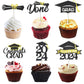 Chewarelly 24 Pack 2024 Graduation Cupcake Toppers Set, Glitter Congrats Grad Cake Decor, Graduation Cake Picks For Senior High 
