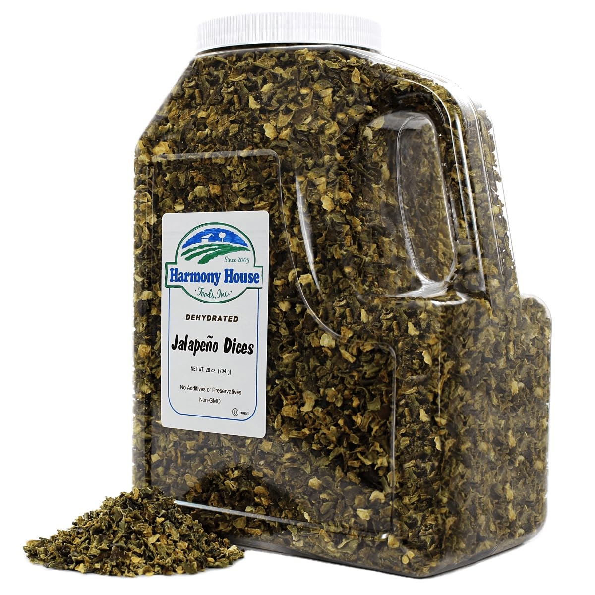 Harmony House Dried Jalapeno Peppers – Dehydrated Peppers For Cooking, Camping, Emergency Supply And More, 28 Oz, Gallon Jug