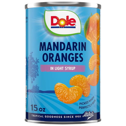 Dole Canned Mandarin Oranges In Light Syrup, 15 Oz