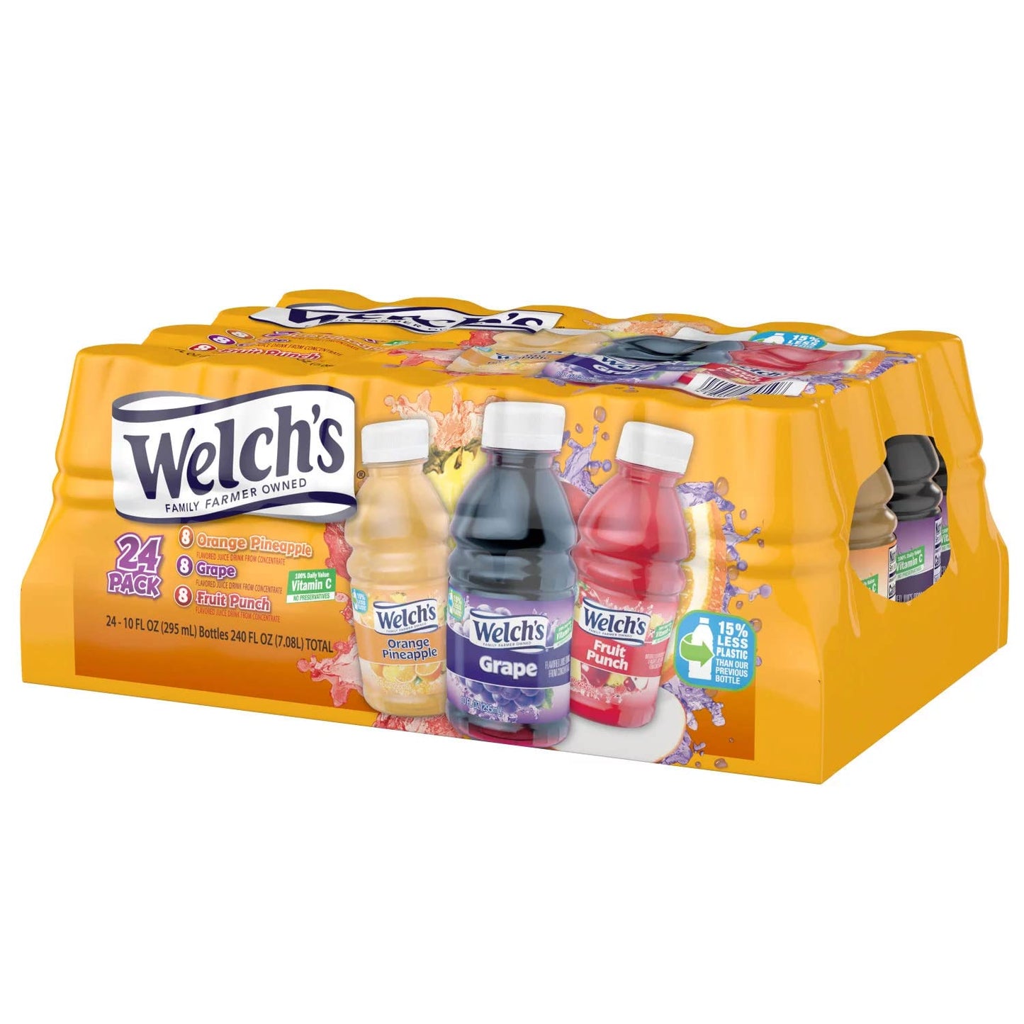 Welchs Variety Pack - Orange Pineapple  G and Fruit Punch - No Preservatives - Rich Source of Vitamin C - Ready Set Gourmet Donate a Meal Program - 2 Pack (10oz / 24pk Each)