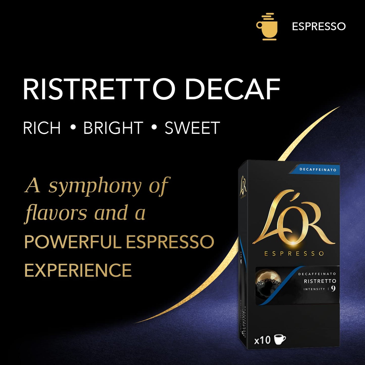 LOR DECAF Espresso Capsules  50 Count DECAF Ristretto  Single-Serve Aluminum Coffee Capsules Compatible with the LOR BARISTA System & *Nespresso Original Machines