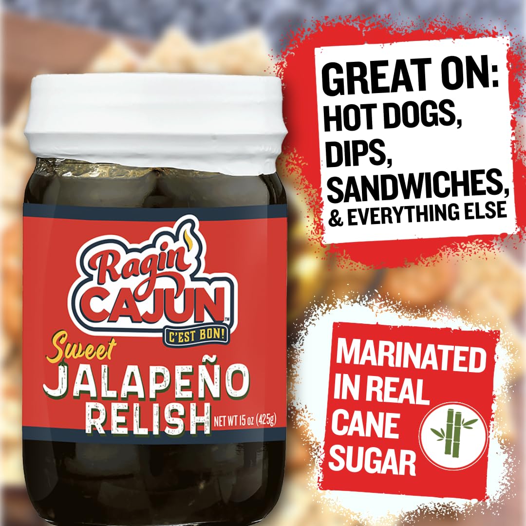 Ragin Cajun Spicy Sweet Jalapeno Relish, 12 Ounce (Pack Of 4)