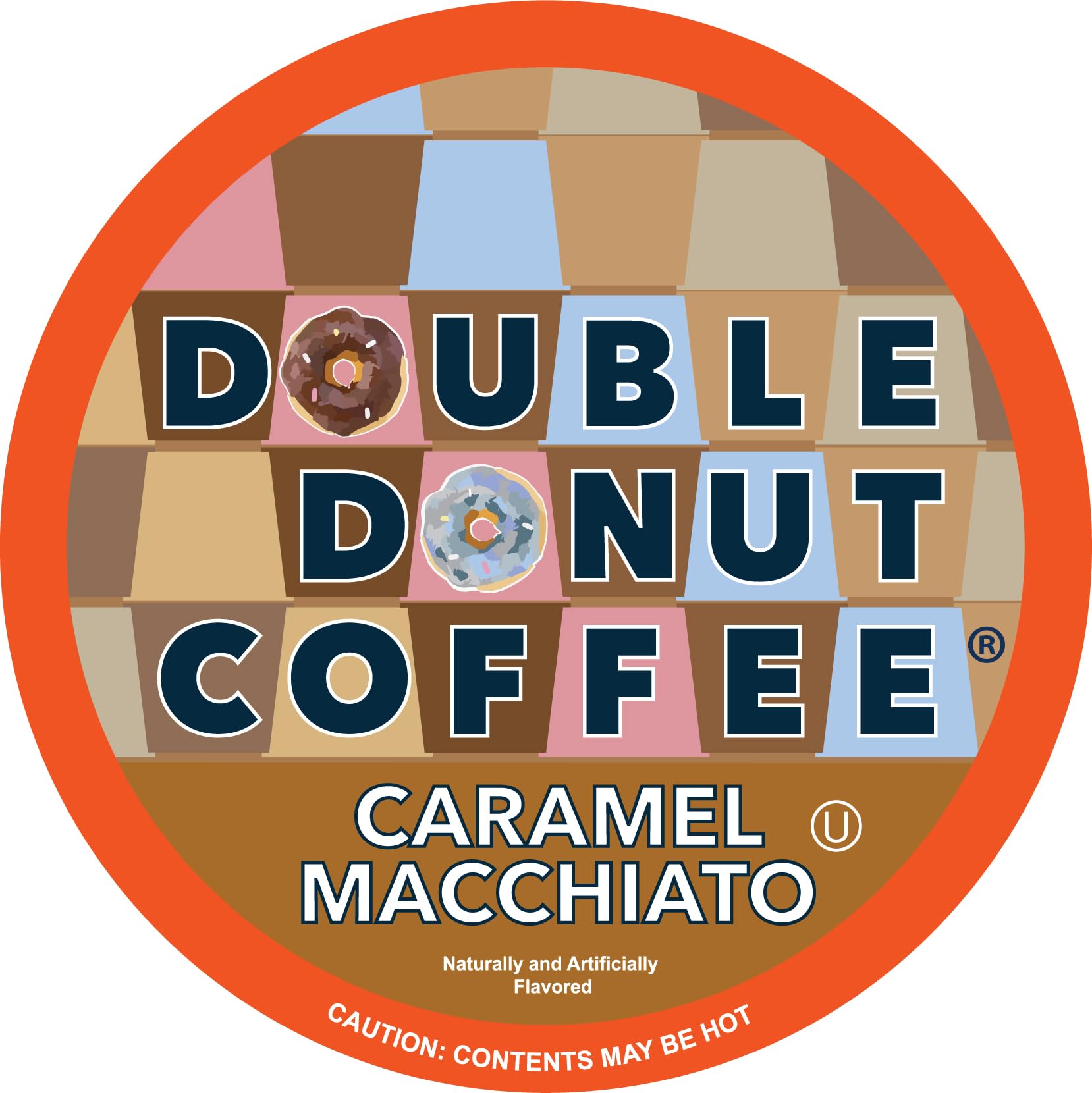 Double Donut Coffee Caramel Macchiato Coffee Pods - 48 Count for Keurig K Cups