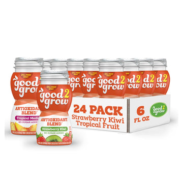 good2grow Strawberry Kiwi & Tropical Medley Flavored Antioxidant Blend Juice for Kids- Juice Bottles Bulk 24 Pack, Reusable Bott