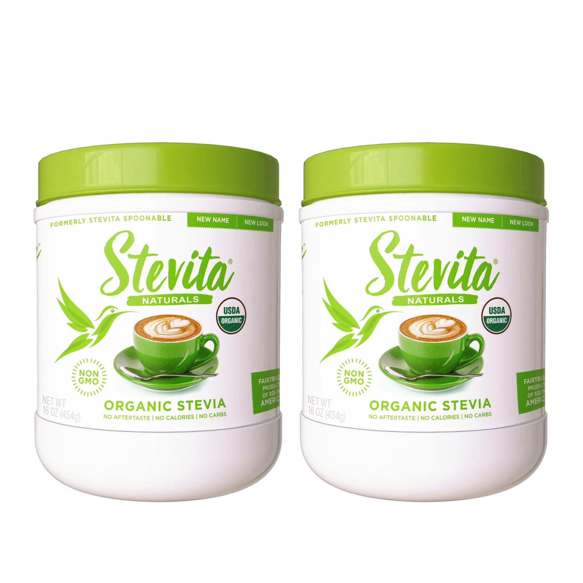 Stevita Organic Stevia - 16 oz, Pack of 2 - Stevia & Erythritol All-Natural Sweetener, No Calories - USDA Organic, Non-GMO, Vega