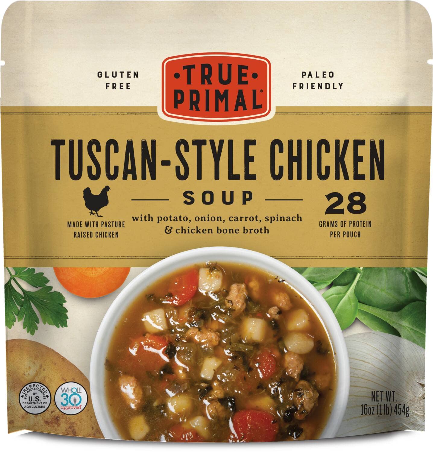 True Primal Tuscan-Style Chicken Soup 8-pack, Ready to eat, Gluten free, Paleo, Pastured chicken, Whole30, Bone broth