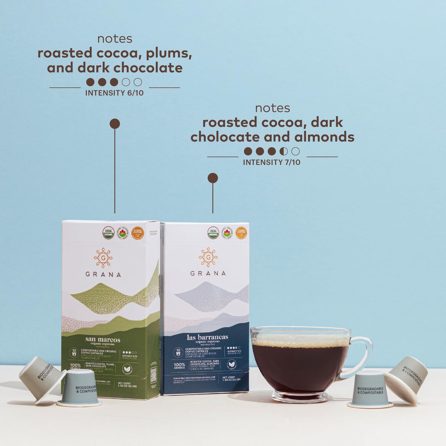 G Grana Espresso compact pieces, Nespresso Compatible, 100% Compostable, 40 Count, 10 Count (Pack of 4)