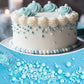 Twisweet Blue Pearl Sprinkles for Cake Decorating, Edible Sugar Pearls for Baking, Mix Size, Cake Topper Cupcake Cookie Ice Crea