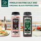 Soeos Himalayan Pink Salt Coarse 39 oz + Organic Black Peppercorns 18 oz, Salt for Grinder Refill, Salt and Peppercorns, Pepper