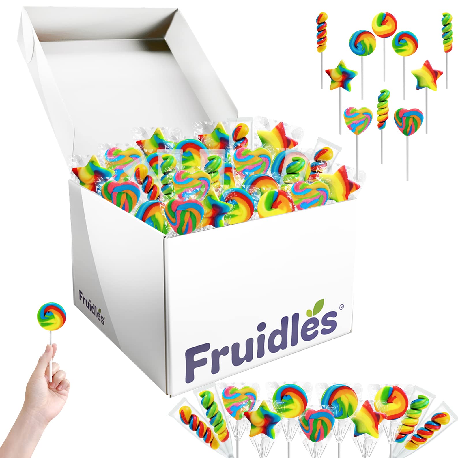 Assorted Mini Rainbow Swirl Lollipops And Rings Assorted Flavors  Great For Birthday Parties  Events  And Goody Bag Fillers  Party Favors  Individually Wrapped Sucker(50-Pack)
