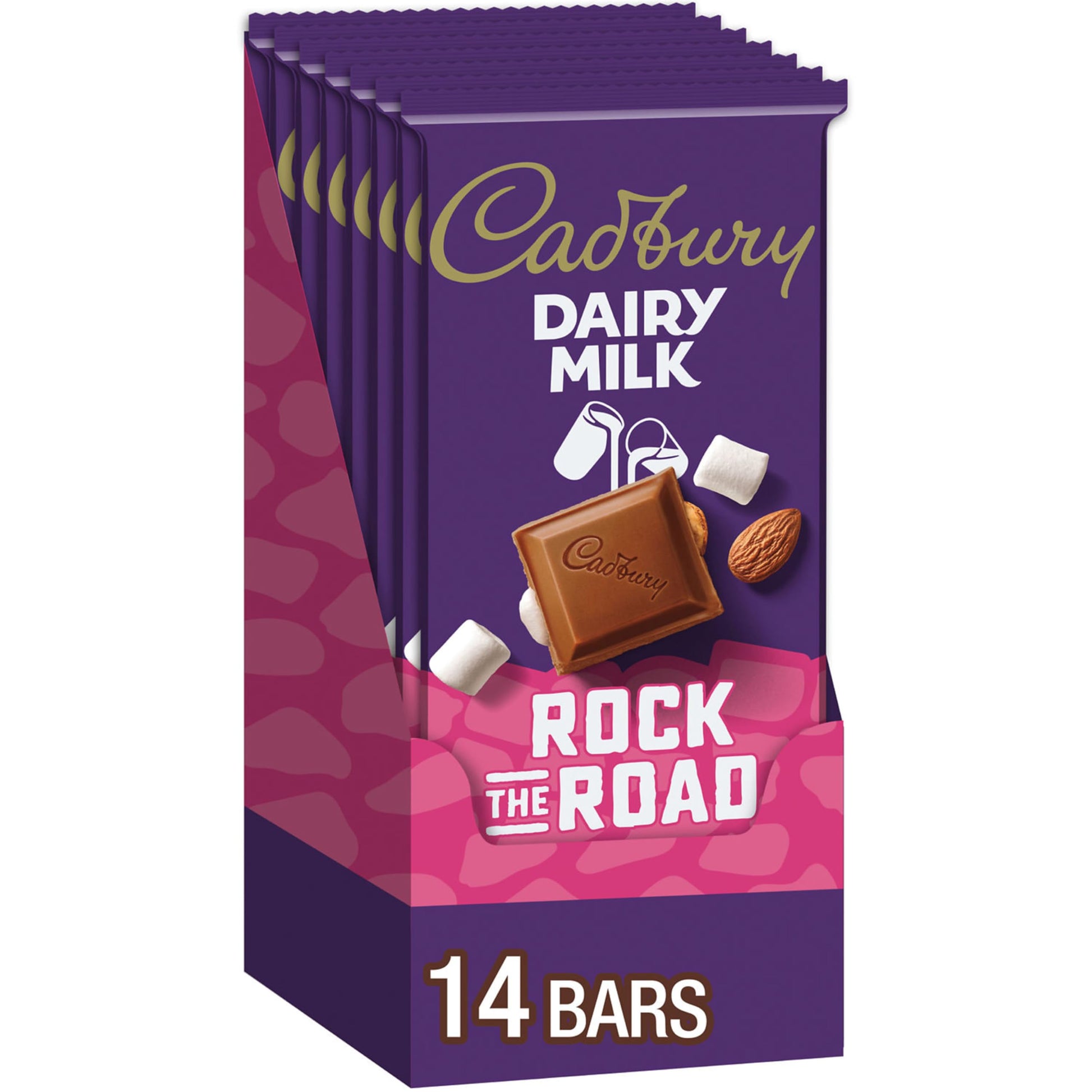 Cadbury Dairy Milk Rock the Road Milk Chocolate Candy Bars, 3.5 oz (14 Count), Model 3400004018