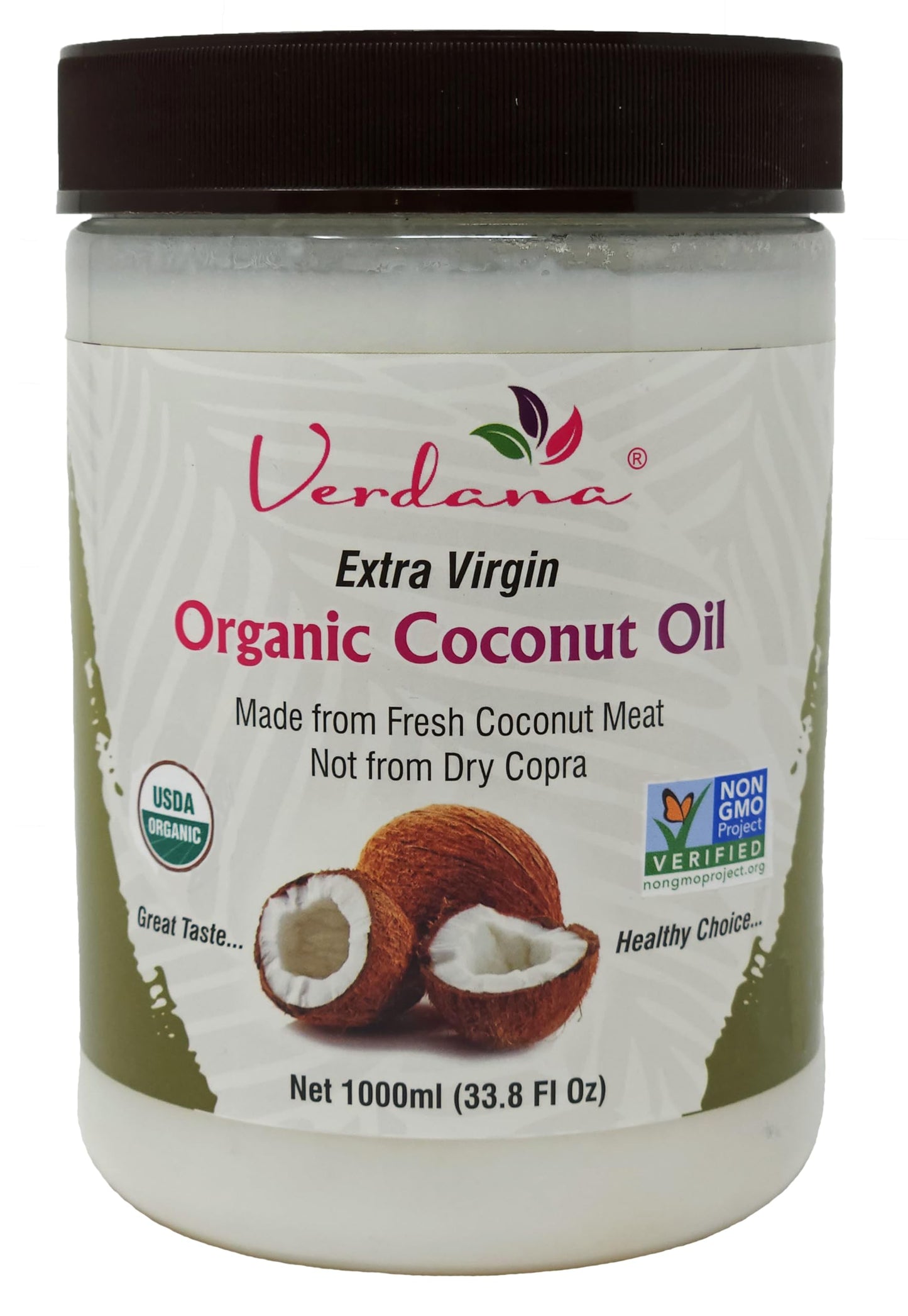 Organic Verdana Extra Virgin Coconut Oil - Usda Organic, Unrefined Cold Pressed Oil For Baking And Cooking - 32 Oz