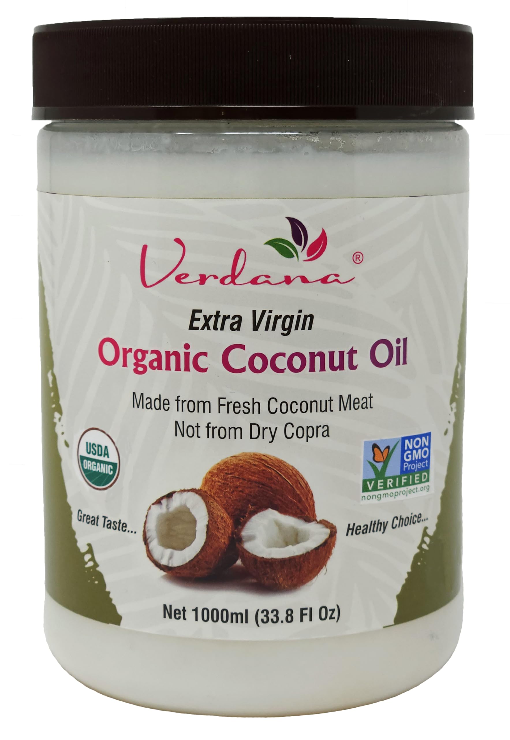 Organic Verdana Extra Virgin Coconut Oil - Usda Organic, Unrefined Cold Pressed Oil For Baking And Cooking - 32 Oz