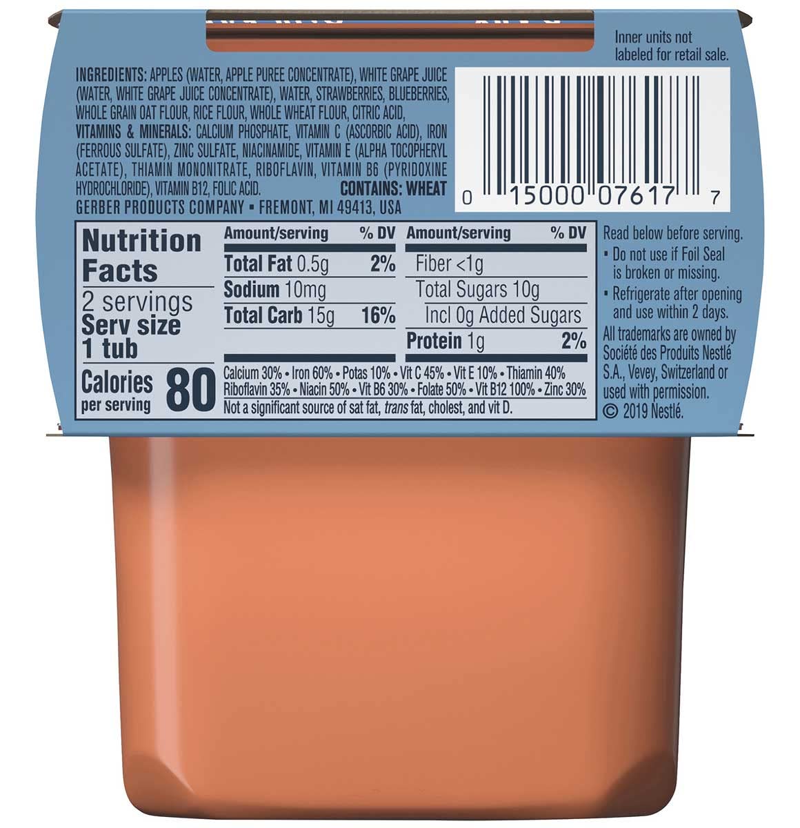Gerber Natural For Baby 2Nd Foods Apple Strawberry Blueberry 8 Ounce (Pack Of 4)
