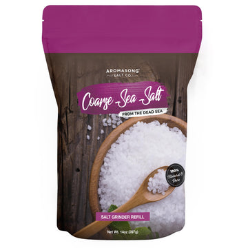 100% Natural Sea Salt, Coarse Grain, Large Bulk 14 Oz. Resealable Bag, Pure & Natural Sun Dried Dead Sea Salt, Unrefined, Gluten