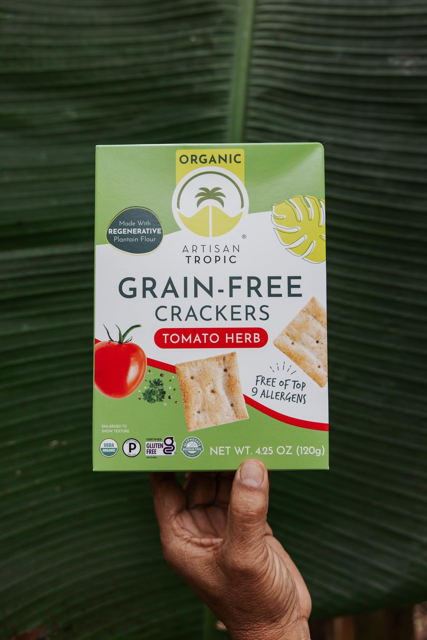 Artisan Tropic Tomato Herb Crackers, Gluten Free, Grain Free, 4.25 Ounces (Pack Of 6)