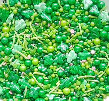 Sentovac Edible Cactus Mix Sprinkles for Decorating | Edible Cake Cupcake Green Sprinkles 1 Bottle 3.35oz/ 95g | Cookie and Ice 
