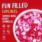 Valentines Sprinkles For Baking 4.2Oz White Red Pink Jimmies And Heart Sprinkles For Cake Decorating Valentine Sprinkles For Coo