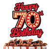 Happy 70th Birthday Cake Topper Fluorescent Flashing Night Out Hen Movie Nightclub Theme Decor Supplies Woman Man Happy Birthday