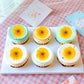 Keaziu Edible Daisy Cupcake Toppers - Gold Paper, 2x0.05 inches, 40 Pack for Parties, Showers, and Decorations