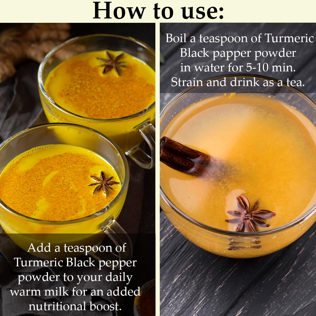 mi nature Turmeric Black Pepper Powder, Vegan, Gluten-Free, Non-GMO, 227g (8 oz) - Curcuma Longa & Piper Nigrum Spice Blend