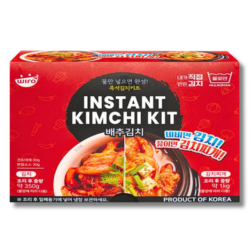 Unha's Korean Instant Kimchi DIY Kit - Homemade Spicy Kimchi Just add Water, 6 Servings, Sour, Hot & Spicy, Perfect for Kimchee 