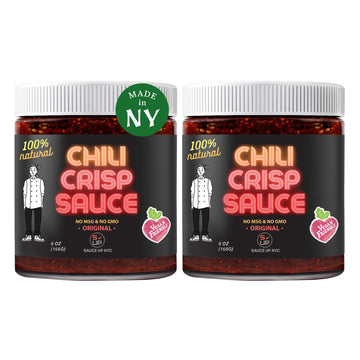 SAUCE UP Original Chili Crisp Sauce - 2 Pack (6oz Each) | Vegan, Keto, Gluten-Free, Non-GMO, Artisan Handcrafted