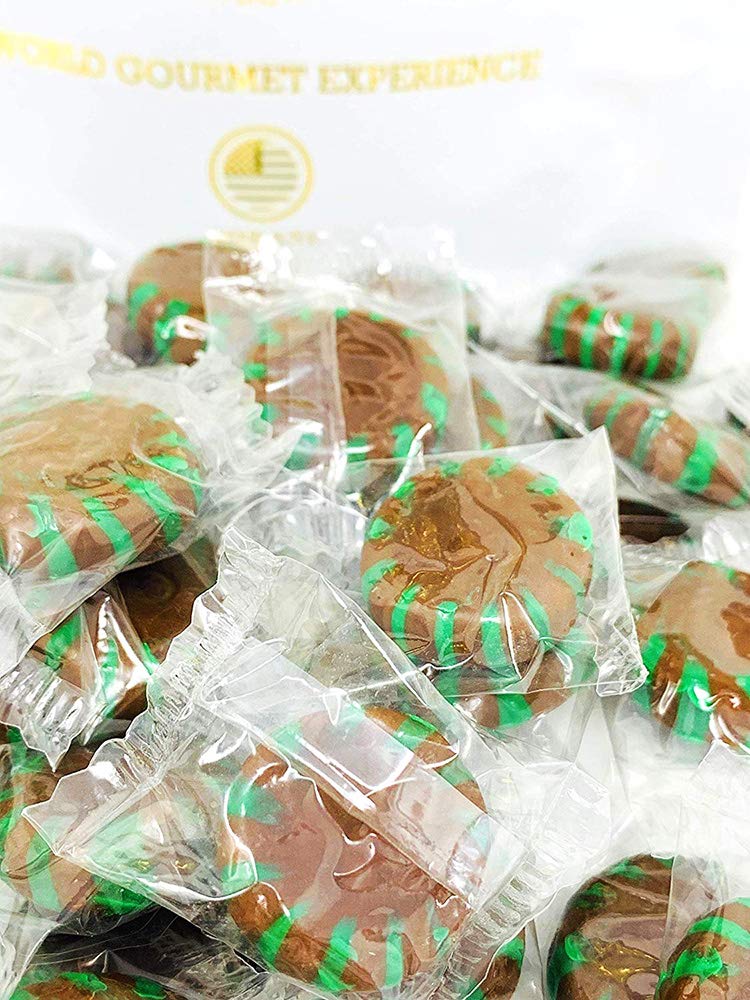 SweetGourmet Chocolate Mint Starlight | Clear Wrap Bulk Hard Candy | 1 Pound