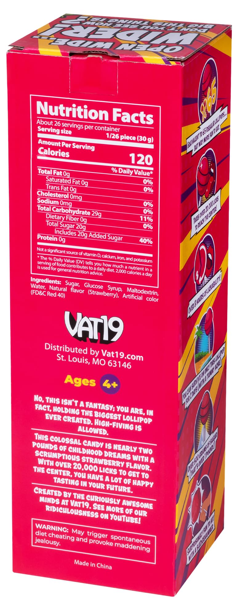 VAT19 Giant Lollipop - 1.75lbs of Solid Candy, Perfect for Parties and Gifts