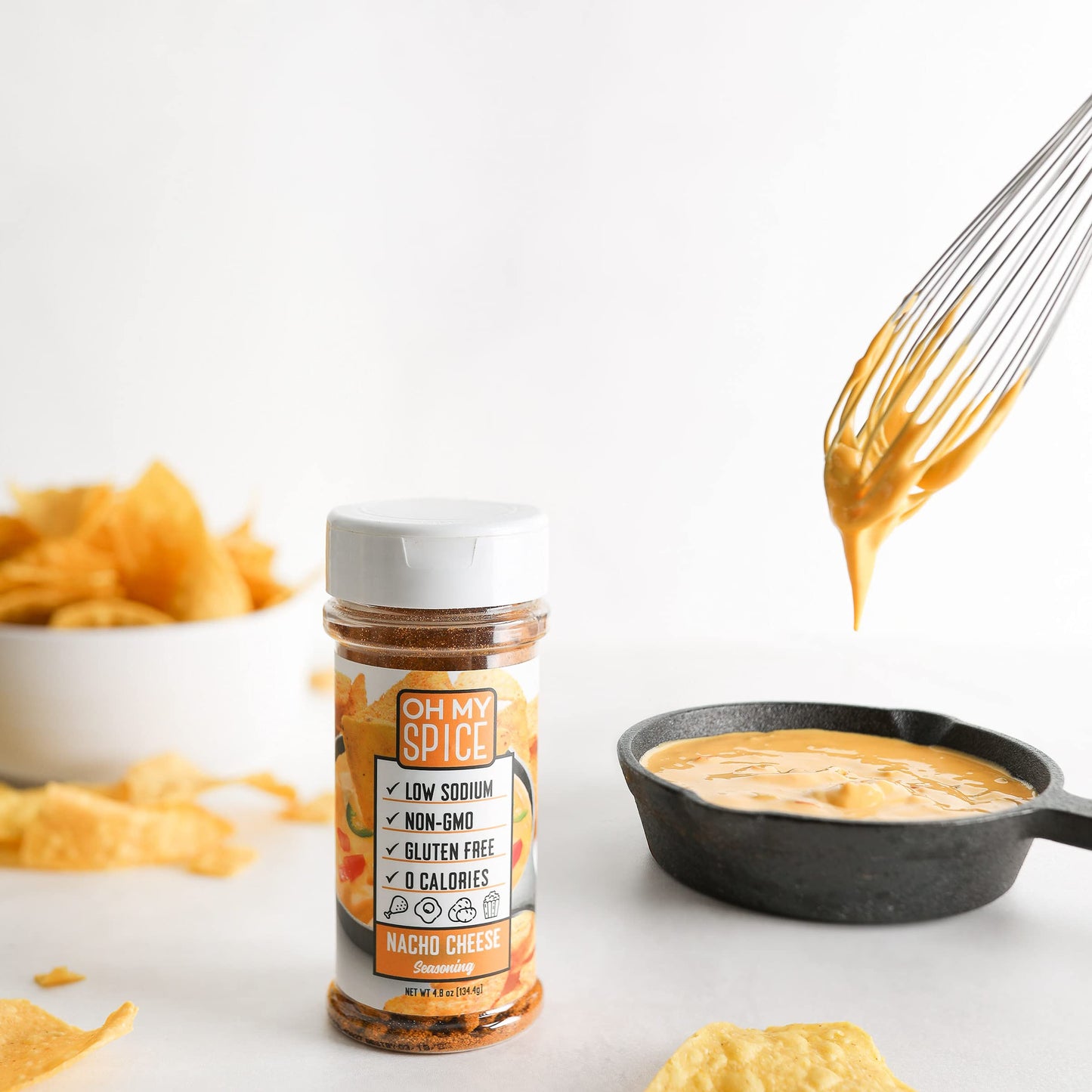 Popcorn Seasoning Nacho Cheese Flavor Mix - Zesty Cheddar Cheese Powder. Chicken Wings, Potato & Taco Seasoning. Gluten Free & L