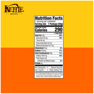 Kettle Brand Potato Chips, Backyard Barbeque Kettle Chips, Snack Bag, 2 Oz