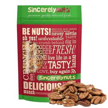 Sincerely Nuts - Raw Pecans (No Shell) | Five Lb. Bag | Shelled Whole Pecan | Delicious Healthy Snack Food | For Baking, Snacking And Dessert Treats | Gluten Free And Kosher | Fresh Resealable Bag
