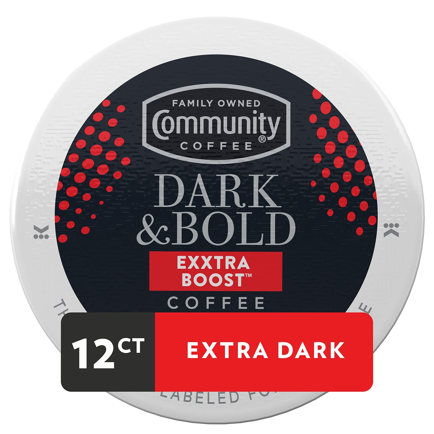 Community Coffee Dark & Bold Extra Boost Coffee Pods, Compatible with Keurig 2.0, 12 Count (Pack of 1)