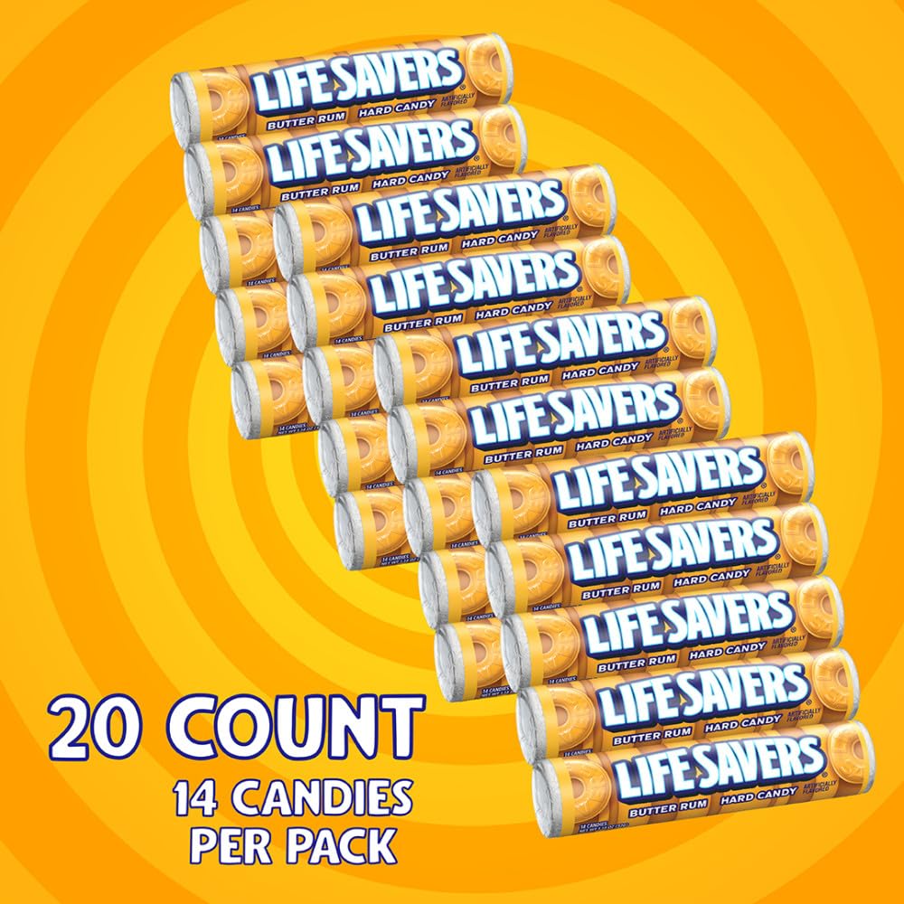 Life Savers Butter spirit-inspired flavor Hard Candy Bulk - 1.14 Ounce (20 Single Packs) - Yellow