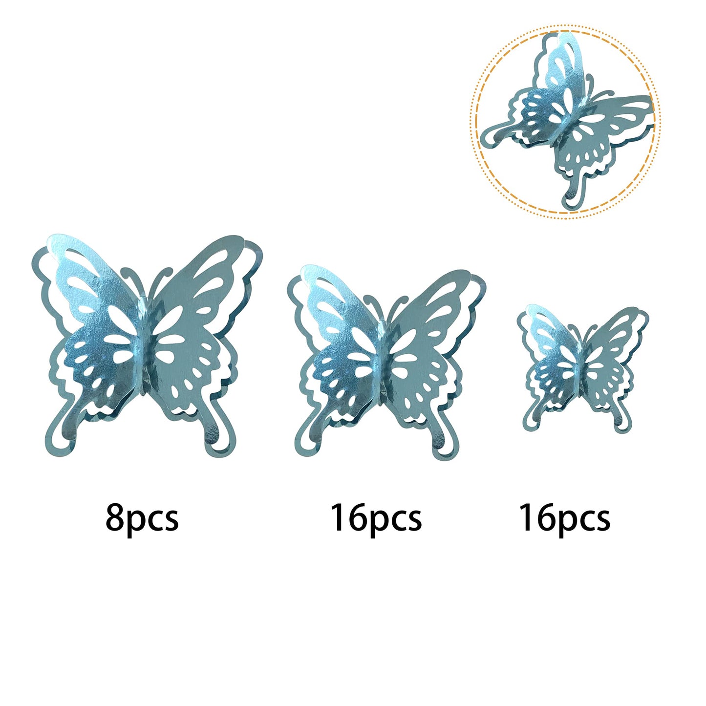 40 Pcs Lively 3D Butterfly Cupcake Toppers Mixed Size Hollow Art Butterfly Cake Topper Decorations For Baby Shower Wedding Anniv