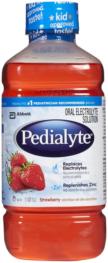Pedialyte Oral Electrolyte Solution - Strawberry - 1 Lt - 8 Pk