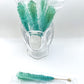 SweetGlob Classic Rock Candy Sticks, Light Blue Cotton Candy Lollipops, Individually Wrapped, 12 Count