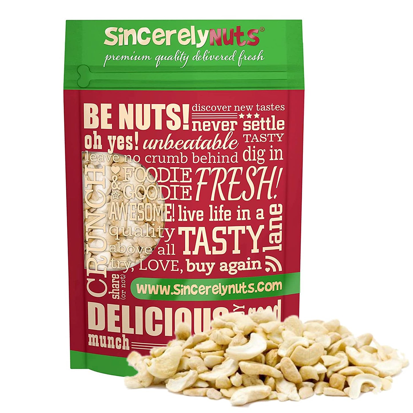 Sincerely Nuts - Raw Cashews Pieces Unsalted | Healthy Snack, Source Of Protein, Vitamin & Minerals | Keto And Paleo Friendly Gourmet Quality Vegan | Cashew Nuts Bulk, 5 Lb. Bag