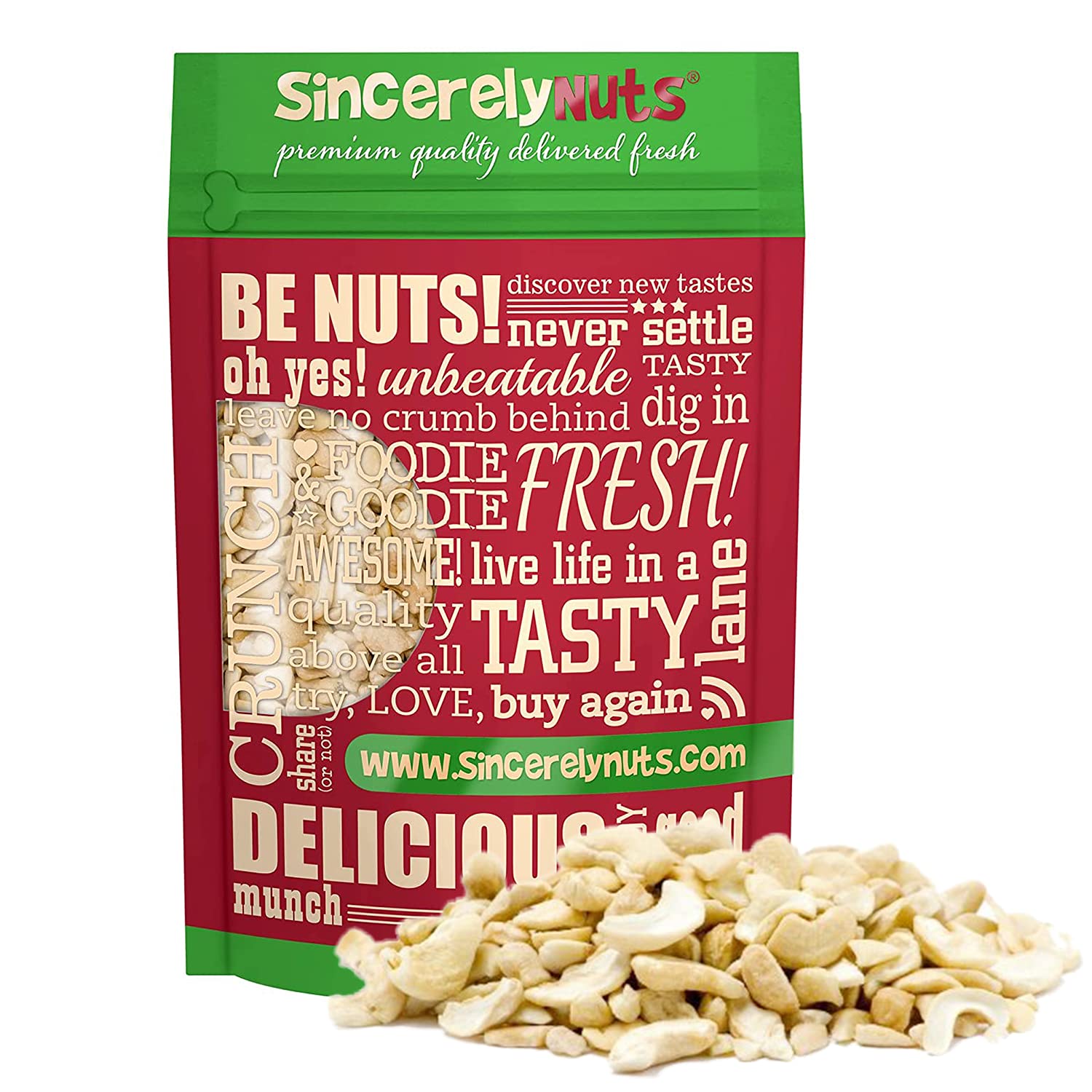 Sincerely Nuts - Raw Cashews Pieces Unsalted | Healthy Snack, Source Of Protein, Vitamin & Minerals | Keto And Paleo Friendly Gourmet Quality Vegan | Cashew Nuts Bulk, 5 Lb. Bag