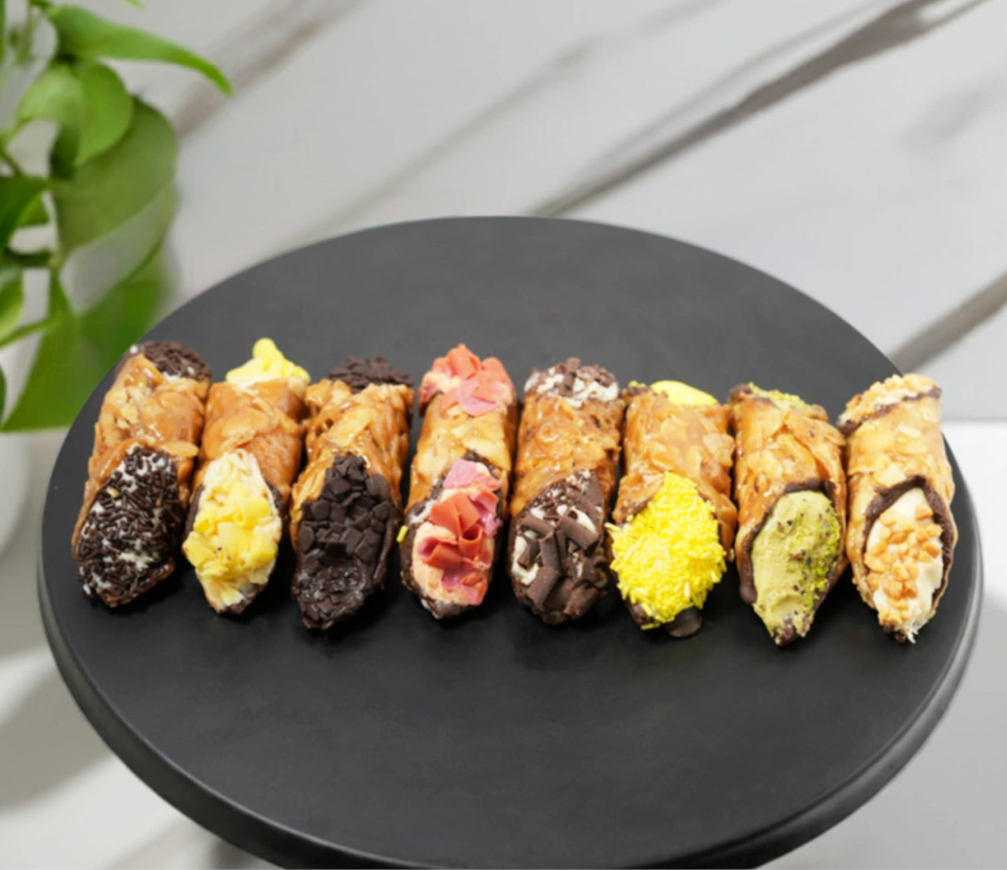 ANDY ANAND CHOCOLATIER Fresh Chocolate Cannoli, 8 Flavors, 8 Pieces, Made in Italy Dessert, 10.5 Oz