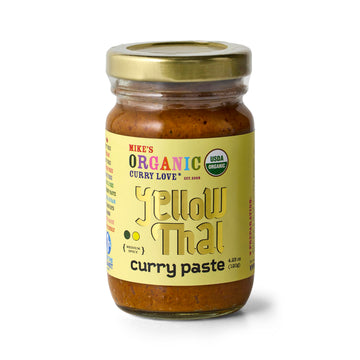 MIKES ORGANIC CURRY LOVE Organic Yellow Thai Curry Paste, 4.23 Ounce Jar, Authentic & Premium, Made in Thailand