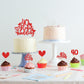 25 Pcs 40Th Anniversary Cupcake Toppers With Ruby Wedding Cake Topper Red Glitter Heart Cupcake Picks For 40Th Wedding Anniversa
